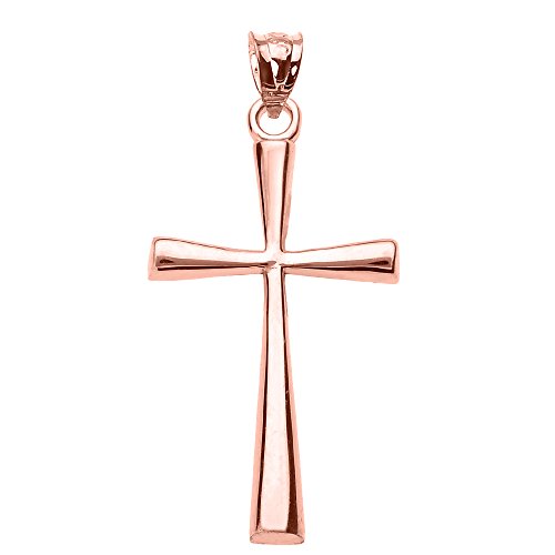 Product Cover Religious Jewelry by FDJ Solid 10k Rose Gold Simple Cross Pendant