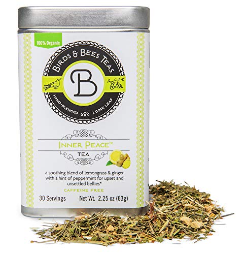 Product Cover Birds & Bees Teas - Morning Sickness Tea for Pregnancy Nausea Relief, Inner Peace is a Safe Organic Pregnancy Tea - Loose Leaf Blend That Soothes and Calms Upset Stomachs, 30 Servings, 2.25 oz