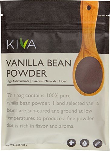 Product Cover Kiva Vanilla Bean Powder, Gourmet Madagascar Bourbon (Pesticide-Free, RAW and Vegan), 3 Ounce