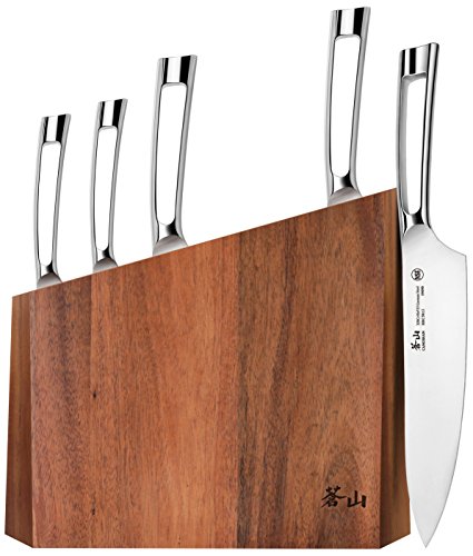 Product Cover Cangshan N1 Series 59205 6-Piece German Steel Forged Knife Block Set, Acacia Block