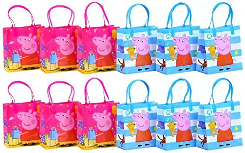 Product Cover Peppa Pig Authentic Licensed Reusable Party Favor Goodie Small Gift Bags 12
