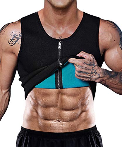Product Cover NonEcho Men Sauna Sweat Vest Weight Loss Waist Trainer Vest Neoprene Tank Top Shapewear Slimming Shirt Workout Suit
