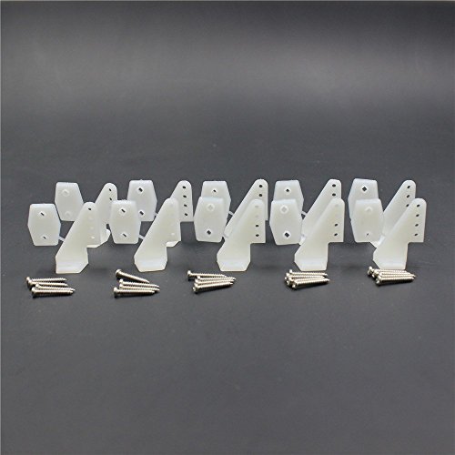 Product Cover 10 Sets Nylon Standard Control Horns 17.5x26 Mm 4 Holes With Self Tapping Screws For Rc Airplane Parts Kt Model Replacement