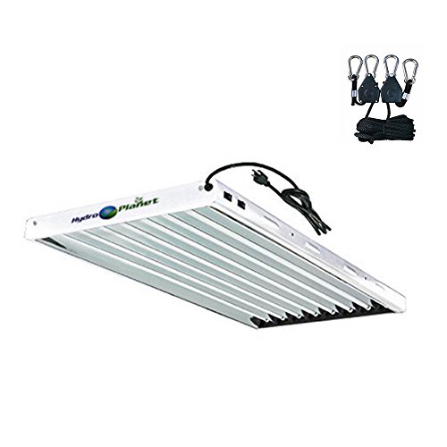 Product Cover Hydroplanet T5 4ft 8lamp Fluorescent Ho Bulbs Included for Indoor Horticulture Gardening T5 Grow Lights Fixtures (8 Lamp, 4ft)
