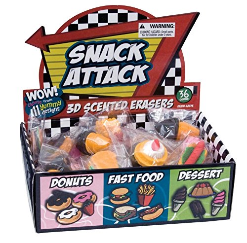 Product Cover Raymond Geddes Snack Attack 3D Scented Eraser Display, 36 Pack (68373)