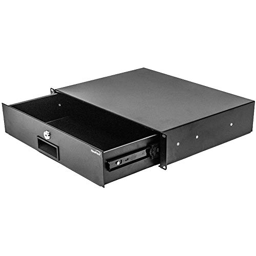 Product Cover NavePoint Rack Mount Drawer for 19-Inch Server Cabinet Case Or DJ with Lock and Key 2U Black