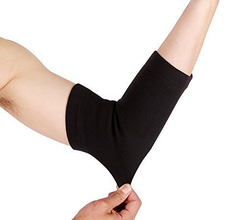 Product Cover Arm & Elbow High Compression Sleeve: Self Warming Arthritis & Tendonitis Joint Pain Relief - Athletic Weight Lifting, Baseball, Basketball, Tennis & Golfers Brace: Black Men Women Youth Small
