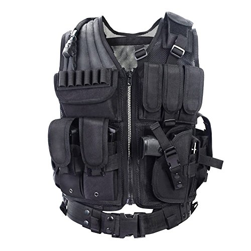 Product Cover YAKEDA Tactical CS Field Vest Outdoor Ultra-Light Breathable Combat Training Vest Adjustable for Adults 600D Encryption Polyester-VT-1063