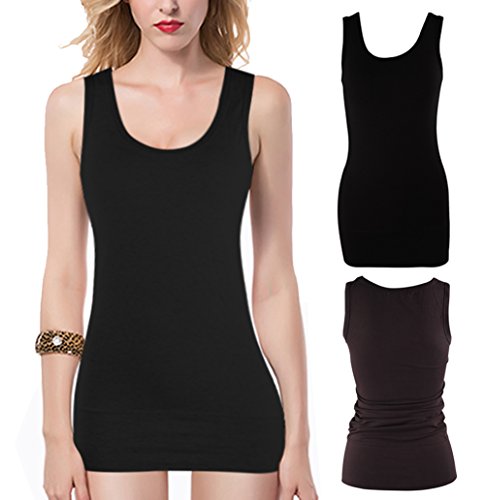 Product Cover Moxeay Women Scoop Neck Cotton Extra Long Tank Top Vest