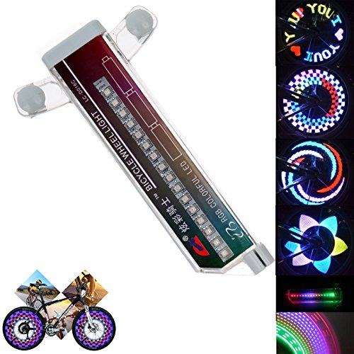 Product Cover Bike Wheel Lights LED Spinning Bicycle Light Lamp Accessories Valve Flashing Spoke Light Cycling Bikes Bicycles Safe Driving Outdoor (20 Pattern)