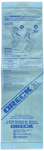Product Cover Oreck Commercial PK80009 Disposable Vacuum Bags XL Standard Filtration 9/Pack (FITS ORECK XL MODELS Without Bag DOCKS, INCLUDING 2000, 8000, 9000, and Commercial Series)