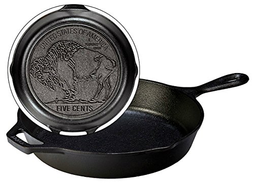 Product Cover Lodge Seasoned Cast Iron Buffalo Nickel Skillet - 10.25 Inch Collectible Iconic Frying Pan