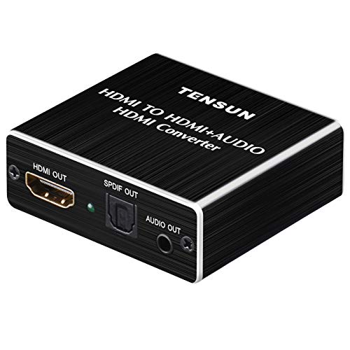 Product Cover Tensun 4K HDMI to HDMI Optical SPDIF TOSLINK Converter Adapter with 3.5mm RCA R/L Stereo HDMI Audio Extractor Splitter for Blue-ray PC Laptop Xbox One HDTV