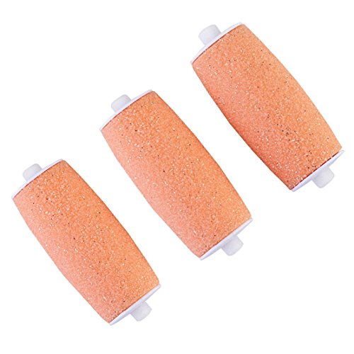 Product Cover Refill Rollers by Own Harmony for Electric Callus Remover CR900 - Foot Care for Healthy Feet - Best Pedicure File Tools - Refills 3 Pack Regular Coarse Replacement Roller (Peach)