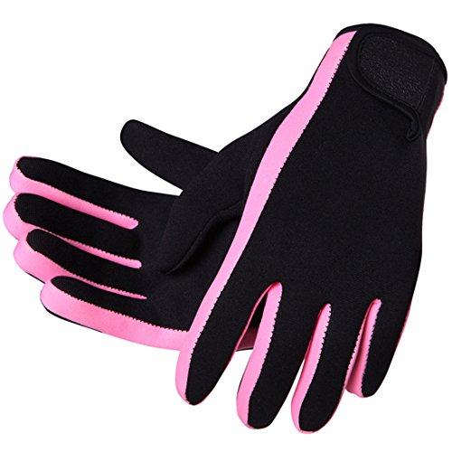 Product Cover DIVE & SAIL Wetsuits 1.5 mm Premium Neoprene Gloves Scuba Diving Five Finger Glove, Pink, Small