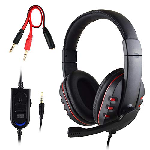 Product Cover FNSHIP 3.5mm Wired Over-head Stereo Headband Gaming Headset Headphone with Mic Microphone Volume Control for SONY PS4 PC Tablet Laptop Smartphone