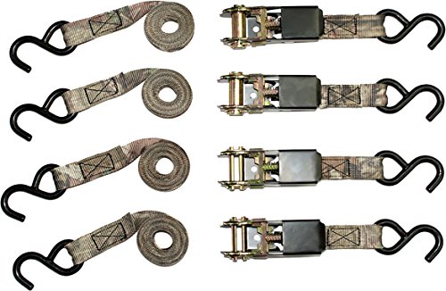 Product Cover RPS Outdoors SI-2067 Ratchet Tie Down Straps with 900 lb Tension Strength, Mossy Oak Camo (4 Pack)