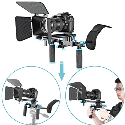 Product Cover Neewer DSLR Movie Video Making Rig Set System Kit for Camcorder or DSLR Camera Such as Canon Nikon Sony Pentax Fujifilm Panasonic,Include:(1) Shoulder Mount+(1) 15mm Rail Rod System+(1) Matte Box