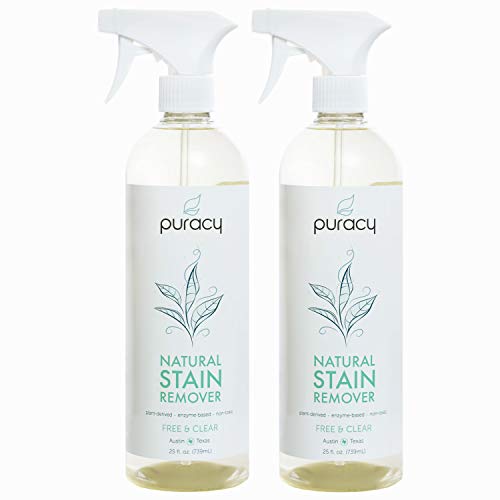 Product Cover Puracy Natural Laundry Stain Remover, Enzyme Odor Eliminator, Free & Clear, 25 Ounce (2-Pack)