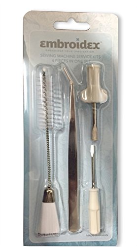 Product Cover Sewing Machine, Overlock & Serger Service / Repair Kit - Boost the Performance of your Machine - Set of 4 Tools, 2 Different Size Screwdrivers, A Lint Brush and A Tweezer