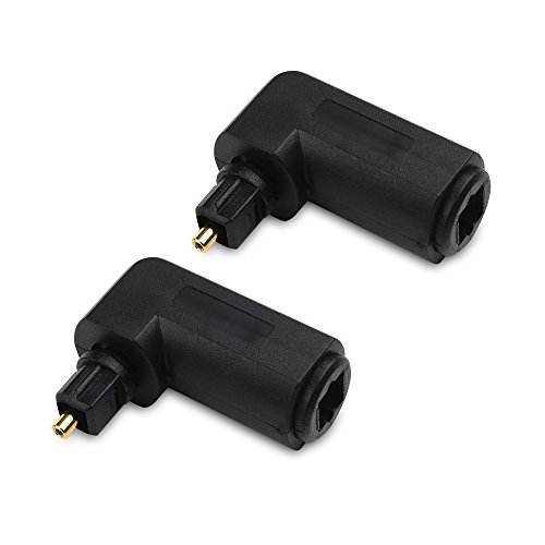 Product Cover Cable Matters 2-Pack Right Angle Toslink Adapter (Toslink Extension) Male to Female