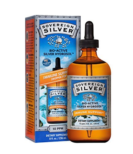Product Cover Sovereign Silver® Bio-Active Silver HydrosolTM for Immune Support* - 8oz Dropper - The Ultimate Refinement of Colloidal Silver - Safe*, Pure and Effective* - Premium Silver Supplement (FFP)