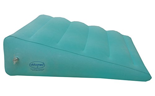 Product Cover ObboMed HR-7510 Inflatable Portable Bed Wedge Pillow with Velour Surface for Sleeping, Travel, Trip Vacation, Horizontal Indention Prevent Sliding, 23