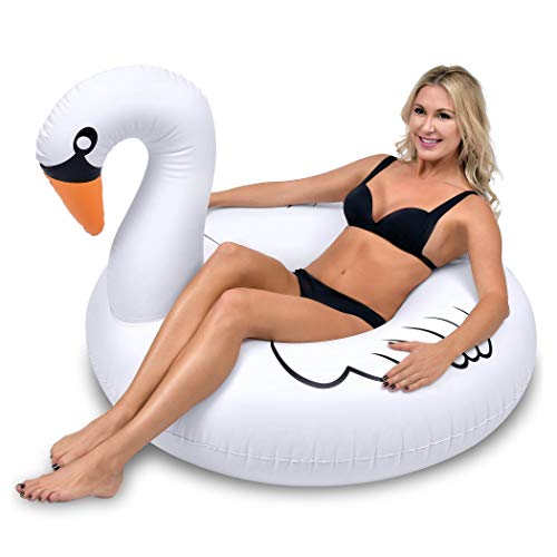 Product Cover GoFloats Inflatable Swan Pool Float Party Tube, Float in Style (for Adults and Kids)
