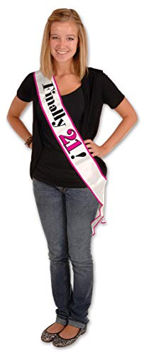 Product Cover Beistle 60318 Finally 21 Party Satin Sash, 33