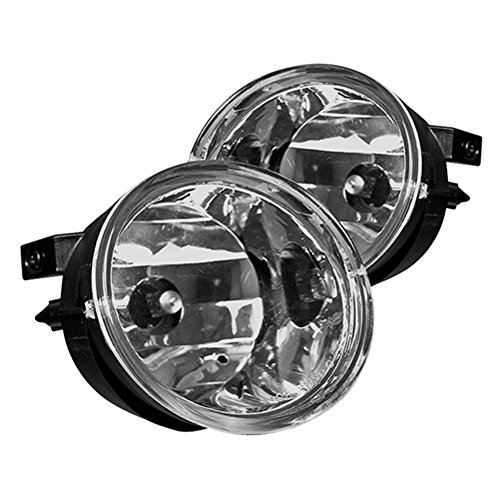Product Cover Winjet Fog Lights Compatible With 2004-2010 Nissan Titan Armada | Polycarbonate Resin Clear Driving Running Foglight Foglamp Lamps LED Super Bright | 2004 2005 2006 2007 2008 2009 2010