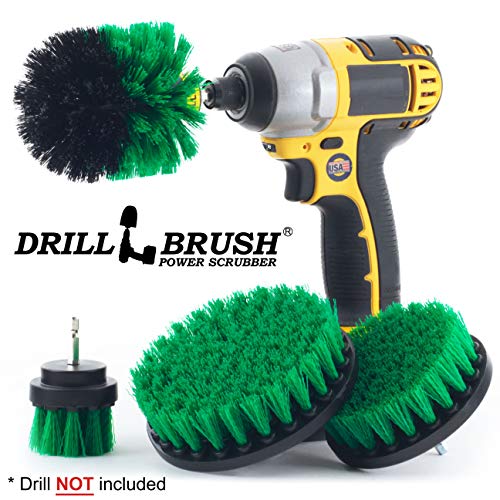 Product Cover Cleaning Supplies - Kitchen Accessories - Drill Brush - Stove - Oven - Sink - Backsplash - Flooring - Cast Iron Skillet - Spin Brush - Dish Brush - 4 Drill Powered Kitchen Brush - Tile - Grout Cleaner