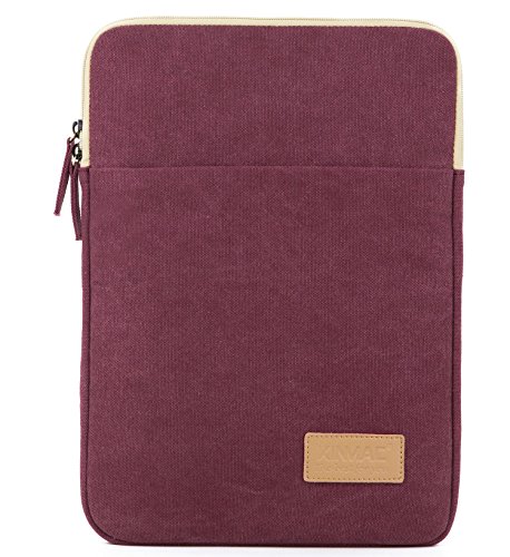 Product Cover Kinmac Wine Red Canvas Vertical Style Waterproof Laptop Sleeve with Pocket for 13.3 inch-13.5 inch Laptop and Old MacBook Air 13