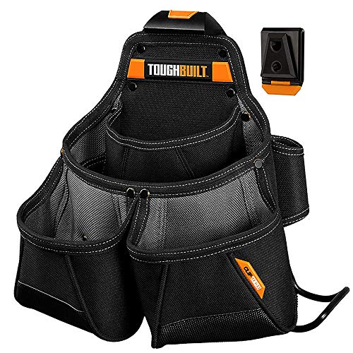 Product Cover ToughBuilt - Framer Tool Pouch - Multi-Pocket Organizer, Heavy Duty, Deluxe Premium Quality, Durable - 9 Pockets, Hammer Loop (Patented ClipTech Hub & Work Belts) (TB-CT-02)