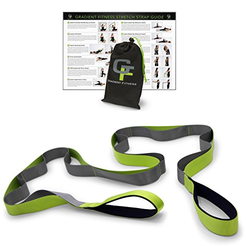 Product Cover Gradient Fitness Stretching Strap, Premium Quality Multi-loop Strap, Neoprene Padded Handles, 12 Loops, 1.5