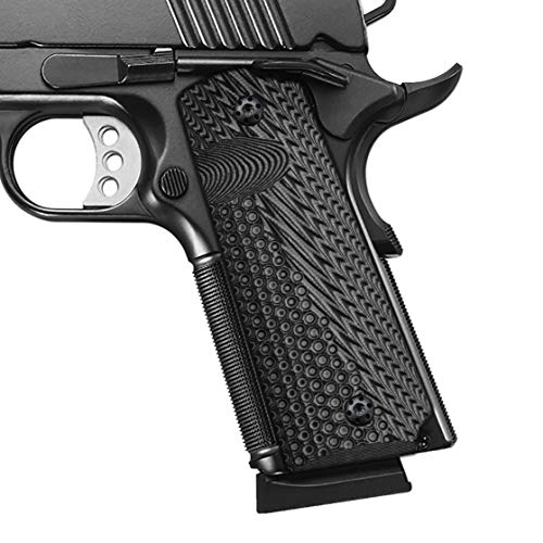 Product Cover Cool Hand 1911 Full Size G10 Grips, Mag Release, Ambi Safety Cut, OPS Texture, Brand, Grey/Black