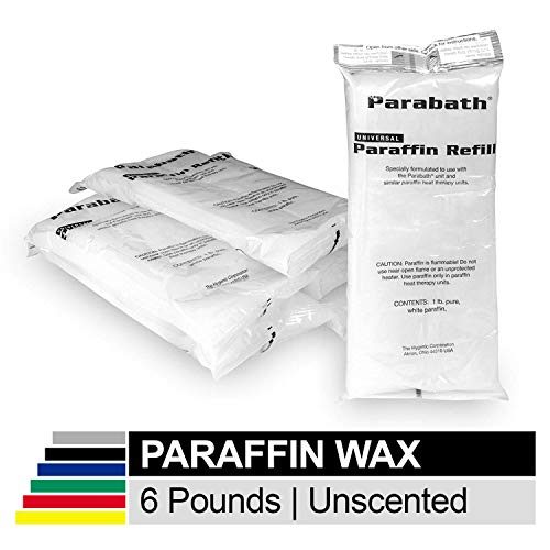 Product Cover Paraffin Wax Refill by Parabath, Bulk 6 lbs of Unscented Paraffin in 1 Pound Bags for Hands & Feet, Use in TheraBand Parabath Paraffin Wax Heating Bath, Low Melt Wax for Heat Therapy Pain Relief