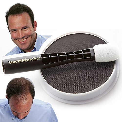 Product Cover DermMatch Waterproof Hair Loss Concealer. Naturally Thicker Than Hair Fibers & Spray Concealers. (Black)