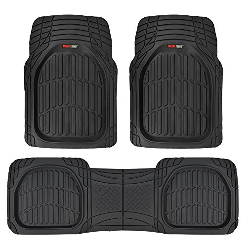 Product Cover Motor Trend MT-923-BK Black FlexTough Contour Liners-Deep Dish Heavy Duty Rubber Floor Mats for Car SUV Truck & Van-All Weather Protection