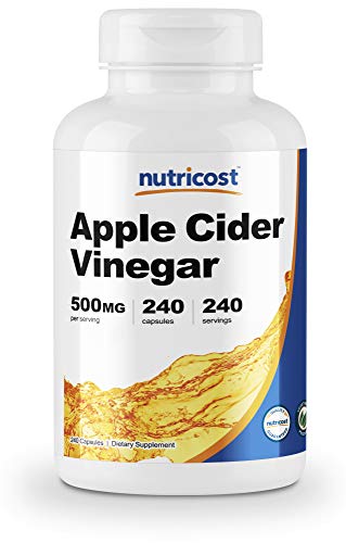 Product Cover Nutricost Apple Cider Vinegar Capsules 500mg, 240 Veggie Capsules - Natural, Vegan, GMP, Non-GMO and Gluten Free