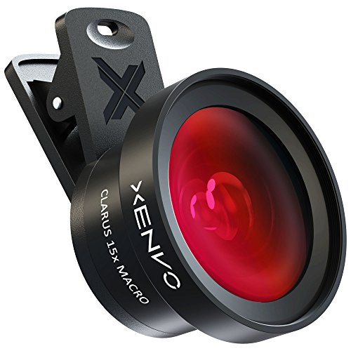 Product Cover Xenvo Pro Lens Kit for iPhone, Samsung, Pixel, Macro and Wide Angle Lens with LED Light and Travel Case