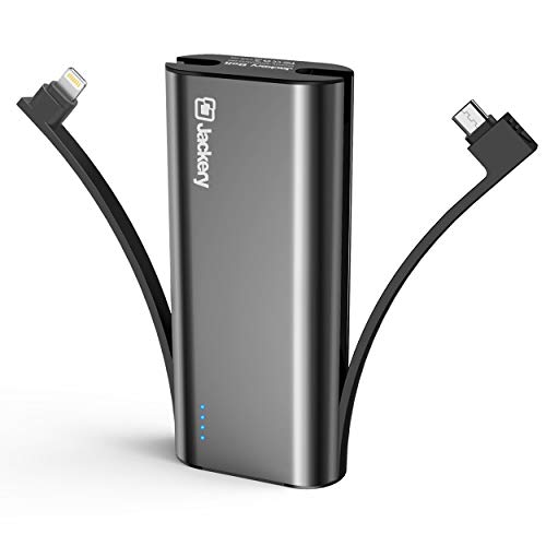 Product Cover Portable Charger Jackery Bolt 6000 mAh Power Outdoors - Power bank with built in Lightning Cable [Apple MFi certified] iPhone Battery Charger External Battery, TWICE as FAST as Original iPhone Charger