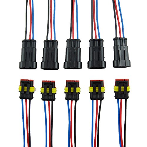 Product Cover MUYI 5 Kit 3 Pin Way 18 AWG Waterproof Connector Wire 1.5mm Series Terminal Connector Plug Black