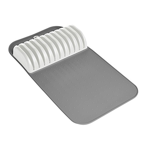 Product Cover madesmart Large In-Drawer Knife Mat - White | CLASSIC COLLECTION | Holds up to 11 Knives | Safe | Open Design to fit Any Size Knife | Soft-grip Slots and Non-slip Mat | BPA Free