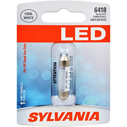 Product Cover SYLVANIA - 6418 36mm Festoon LED White Mini Bulb - Bright LED Bulb, Ideal for Interior Lighting - Dome, Trunk, Cargo and License Plate (Contains 1 Bulb)