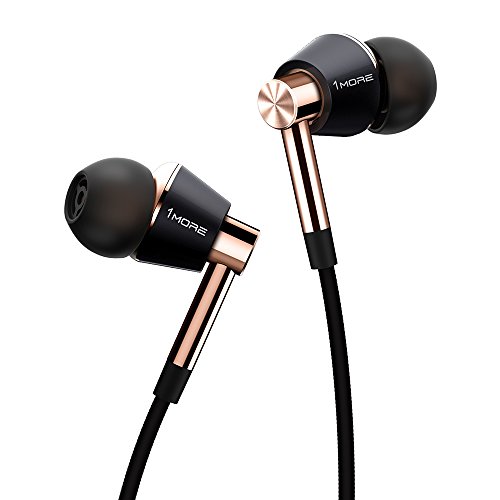 Product Cover 1MORE Triple Driver In-Ear Earphones Hi-Res Headphones with High Resolution, Bass Driven Sound, MEMS Mic, In-Line Remote, High Fidelity for Smartphones/PC/Tablet - Gold
