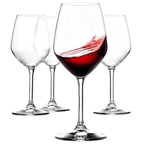 Product Cover Paksh Novelty Italian Red Wine Glasses - 18 Ounce - Lead Free - Wine Glass Set of 4, Clear