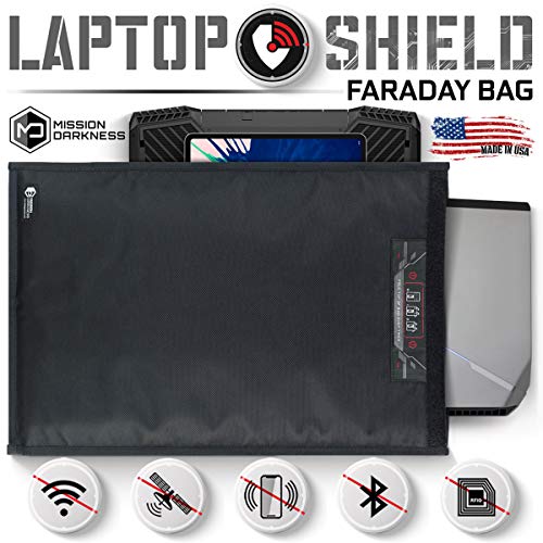 Product Cover Mission Darkness Non-Window Faraday Bag for Laptops - Device Shielding for Law Enforcement, Military, Executive Privacy, EMP Protection, Travel & Data Security, Anti-Hacking & Anti-Tracking Assurance