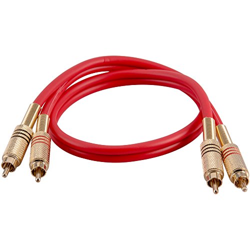 Product Cover Seismic Audio Premium Red 2 Foot Dual RCA Male Audio Patch Cable (SAPRCA2-RD)