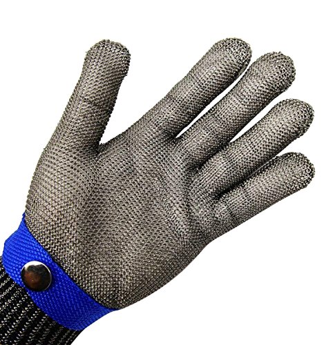 Product Cover Safety Cut Proof Stab Resistant Imported 316 Stainless Steel Metal Mesh Butcher Glove Size XL High Performance Level 5 Protection