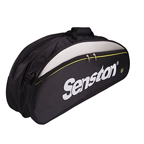 Product Cover Senston Badminton/Tennis Racket Bag,Single Shoulder Racket Bag,6 Racquet Bag,Waterproof and Dustproof (Black)